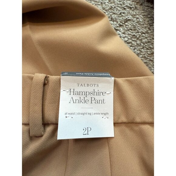 Talbots Hampshire Ankle Pant 2P Womens Straight Leg Khaki Trousers Office New - Picture 6 of 11